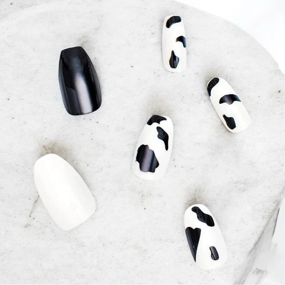 Cow Print Press On Nails